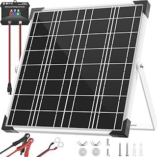 20W 12V Solar Panel Kit, Monocrystalline Solar Battery Trickle Charger Maintainer + Upgrade 10A MPPT Charge Controller + Adjustable Mount Bracket for Car, RV, Boat, Motorcycle, Gate Opener