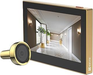EZVIZ Peephole Camera (Door Viewer Cam) Wireless with 4.3" Monitor, 14–26mm Hole, 35–105mm Door Thickness, 2.4GHz Wi-Fi, 1080P HD Video, APP View, Indoor Colour Screen, Privacy Protection (CP2)