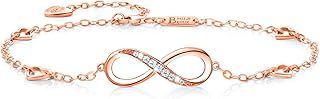 Billie Bijoux Womens 925 sterling Silver Infinity Endless Love Symbol Charm Adjustable Anklet Bracelet
