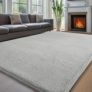 Sour Lemon Carpet Rugs Living Room Large 200x290, Grey Rug for Bedroom Washable Area Rugs Anti Slip Fluffy Rug Shaggy Cream Carpets Extra Large Rugs for Living Room Kids Room