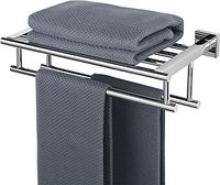 Sayayo Towel Rail Wall Mounted Chrome Bathroom Towel Shelf 16-Inch Towel Holder, SUS304 Stainless Steel Towel Rack, EGZ8040-C