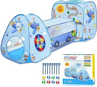 MAIKEHIGH Kids Play Tent and Tunnel, 3 in 1 Pop Up Play Tent Ball Pit for Toddlers Indoor Outdoor Playhouse with Crawl Tunnel Toy Gift for Children Baby Girls Boys