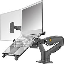 NB North Bayou Dual Arm Monitor Mount for 17 to 27 Inch Computer Screen, Laptop Stand for 10 to 17 Inch Notebooks, C-clamp & Grommet Installation, VESA 75/100 mm F160-FP