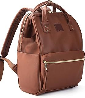Kah&Kee Leather Laptop Rucksack Backpack for Women,15-inch Laptop Bag,Ideal for Teachers, Work, School, College & Travel
