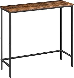 HOOBRO Console Table, Slim Console Table for Hallway, Metal Frame, Compact Display Table, Sofa Table for Small Spaces, Entryway, Living Room, Sturdy, Rustic Brown EBF75XG01