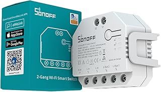 SONOFF WiFi Smart Curtain Switch Module with Power Metering Dual Relay Motorized Curtain,Blinds,Roller Shutter,Two Way Smart Switch Works with Alexa, No Hub Required, DUALR3