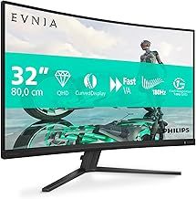PHILIPS Evnia 32M2C3500L - 31.5 inch QHD Curved Gaming Monitor, 180 Hz, 0.5 ms, FreeSync Premium, HDR10 (2560x1440, 2x HDMI, DisplayPort) dark gray