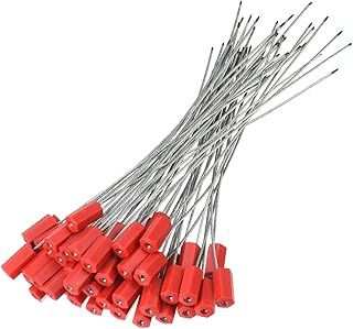 Pull-Tite Red Anti-Tamper Seals - 50 Pcs, Steel Wire Cable, Security Tags for Shipping & Truck Tank