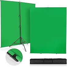 SEDGEWIN Green Screen Background with Stand 6.5x5ft, Photography Backdrop Greenscreen Kit with Upgraded Backdrop Stand Chromakey Support for Photo Studio Streaming Gaming YouTube Video