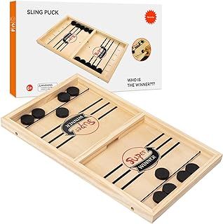 Super Fast Sling Puck Game, Portable Table Hockey Game for Kids and Adults, Tabletop Slingshot Games Toys for Boys and Girls, Desktop Sport Board Game for Family Game Night Fun