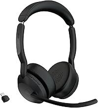 Jabra Evolve2 55 Stereo Wireless Headset Air Comfort Technology, Noise-cancelling Mics, and Active Noise Cancellation - MS Teams Certified, Works with All Other Platforms - Black