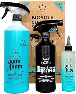 Peaty's Bicycle Cleaning Kit - Wash, Degrease & Lubricate - Essentials For Bike Maintenance & Care - Biodegradable Foaming Cleaner, Drivetrain Degreaser & Chain Lubricant - Carbon MTB Road E-Bike Safe