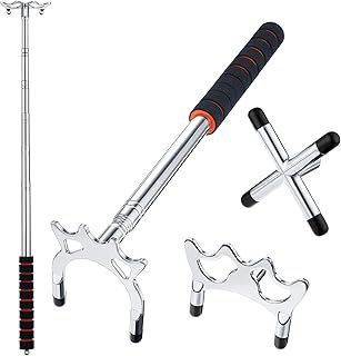 Skylety Retractable Billiards Cue Stick Bridge with 3 Pieces Removable Brass Bridge Head, Billiards Pool Cue Accessory for Pool Table