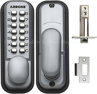 Hoppe 87128205 Arrone AR/D-195MC Digital Push Button Door Key Pad Lock - Silver