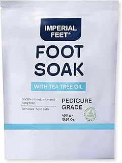 Pedicure Quality Foot Soak with Tea Tree Oil & Epsom Salt | Helps Treat Nail Fungus Athletes Foot | Anti Fungal Nail Treatment | Foot Moisturiser & Deodorizer Feet Soak | Exfoliating Foot Soak