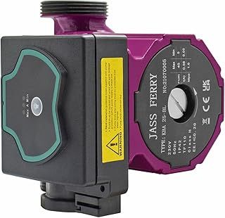 JASSFERRY A-Rated Hot Water Central Heating Pump Automatic Heat Circulation System 25-6/130 Pump Direct Replacement 15/50-60, Red