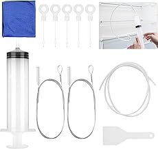 11pcs Fridge Dredger and Cleaning Set, Fridge Drain Hole Cleaning Tool Drain Pipe Cleaning Brush, Reusable Fridge Cleaning Syringe Kit, Fridge Cleaner for Refrigerator, Kitchen Drain Hole Remover