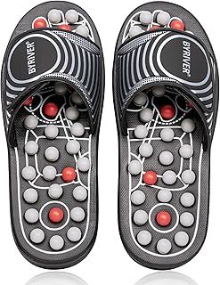 BYRIVER Acupressure Slippers Sandals for Plantar Fasciitis, Reflexology Foot Massager for Circulation, Relieve Heel Arch Arthritis Neuropathy Pain (02L)