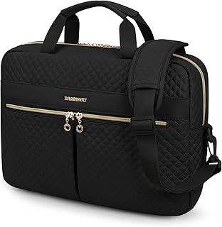 bagsmart Laptop Bag, 15.6 Inch Briefcase for Women Large Laptop Case Computer Bag Office Travel Business (15.6 inch-Black)