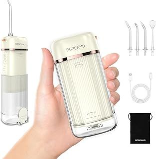 DOREAMO Water Flosser for Teeth - Cordless Mini Portable Oral Irrigator with Telescopic Water Tank - Rechargeable 3 Modes & IPX7 Waterproof Dental Water Flosser for Teeth, Gums, Braces Care and Travel