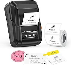 SUPVAN T50M Pro Bluetooth Label Maker Machine with Tape, Wide Waterproof Label, Versatile App with 40 Fonts and 450+ Icons, Inkless Labeler for Home, Kitchen, School, Office Organization, Black