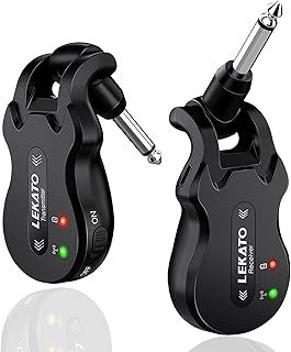 5.8GHz Wireless Guitar System,LEKATO Wireless Guitar Transmitter Receiver Digital Audio Guitar Wireless System Built-in Rechargeable Battery 300 Feet Transmission Range for Guitars Bass