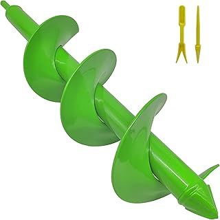 10cm x 40cm Garden Spiral Auger Drill Bit Set Post Hole Digger for Planting Bulbs, Heavy Duty Bulb Planter Tool Fence Post Auger Used to Hard Soil/Clay for 10mm Hex Driver Drill, Garden Tools