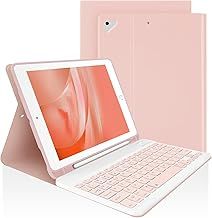 LAMA 9.7 Inch iPad Keyboard Case, Wireless Keyboard Case for 9.7" iPad Pro (2018 6th Generation, 2017 5th Generation, 2016 Pro, Air 2/1) Detachable Keyboards Cases&Pencil Holder, Pink