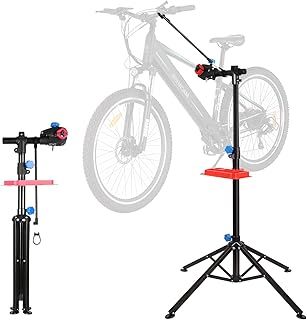 Bike Repair Mount, Bicycle Workshop Stand with Tool Holder, Clamp and Handlebar Mount, Adjustable Height: 1.1-1.7 m, 360° Rotation, For All Types of Bikes Max 30 kg