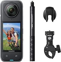 Insta360 X4 Motorcycle Bundle - 8K Waterproof 360 Action Camera, 4K Wide-Angle Video, Invisible Selfie Stick, Removable Lens Guards, 135 Min Battery Life, AI Editing, Stabilization, No microSD Card