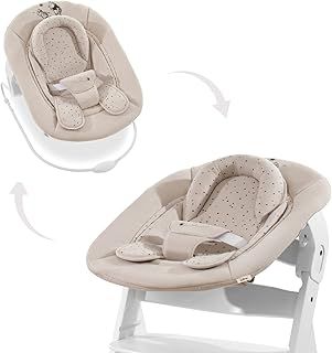 hauck Alpha Bouncer 2in1, Disney Winnie the Pooh Beige - Baby Seat for Alpha+ Wooden Highchair with Bouncing Frame, 3-Point Hip Harness & Seat Reducer, from Birth up to 9 kg