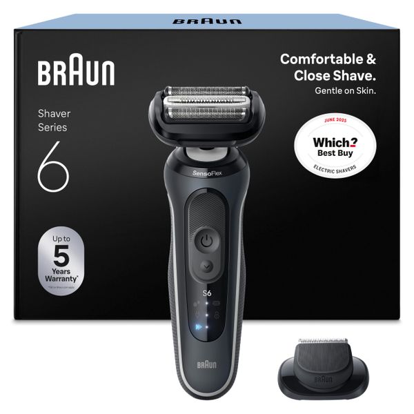 Braun Series 6 Electric Shaver for Men, Wet & Dry Razor, Grey