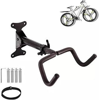 MEETOZ Heavy Duty Bike Wall Mounted Holder Hook, Bicycle Wall Mount Hanger, Cycle Wall Mounted Bike Rack, Bike Wall Rack, Adjustable Angle & length and Foldable with Foam Padded Protective Frame