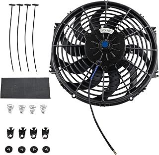 12” Universal High Performance Radiator Cooling Fan,12V Ultra Slim Electric Cooling Fan with Fan Mounting Kit (Black)