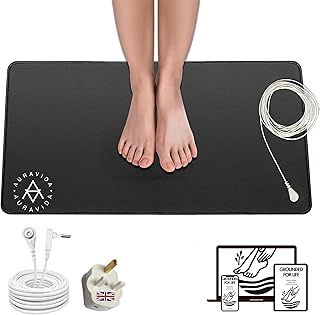Grounding Mat - Premium Grounding Sheet for Improved Sleep and Wellness - Conductive Grounding Bed Sheet - Quality Earthing Mat for Better Health and Relaxation (60cm x 33cm)