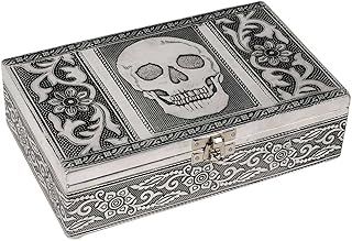 HAB & GUT -BOX011V- Aluminium jewellery box, SKULL, 7.9 x 4.7 x 2.4 inches