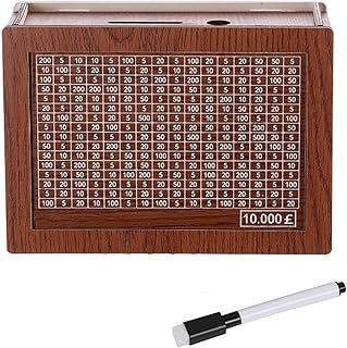 Cash Vault Wooden Savings Box with Counter, Portable Coin Counter Piggy Bank for Adults & Kids (GBP)