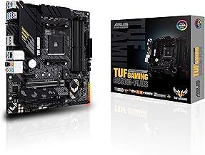 ASUS TUF Gaming B550M-PLUS, AMD B550 (Ryzen AM4) Micro ATX Motherboard (PCIe 4.0, Dual M.2, 10 DrMOS, DDR4 4400, 6, 2.5 Gb Ethernet, HDMI, DP, USB 3.2 Gen 2 Type-A and C, Aura Sync)