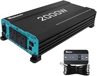 Renogy 2000W Pure Sine Wave Inverter, 4000W Peak 12V DC to 240V AC Power Converter with UK Sockets, UPS Function and Remote Controller for Off-grid, RV, Truck, Boat, Camping, and Home