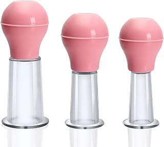 3 Pcs Silicone Facial Cupping Therapy Set Vacuum Massage Cup Kit Body Cupping Cup Set for Face Neck Back Eyes Massage Vacuum Cans Suction Anti Cellulite Massager Health Care