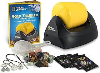 National Geographic Rock Tumbler Machine - Amazing Gemstone Polishing Machine with Authentic Grit, Stones and Crystals | STEM Educational Rock Polisher Hobby Kit Gifts for 8+ Year Old Boys and Girls
