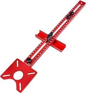 4 in 1 Router Milling Groove Bracket, Aluminium Alloy Router Table Insert Plate for Woodworking, Adjustable Cabinet Template Tool, Flip Board Trimming Machine (Metric Scale)