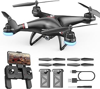 Holy Stone HS110G GPS FPV Drone with 2K HD Live Video Camera for Adults and Kids, RC Quadcopter with Auto Return Home, Altitude Hold and Follow Me, 2 Batteries, Easy to Use for Beginners
