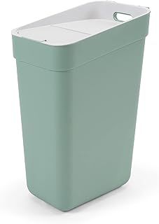 Curver Ready to Collect 100% Recycled 30L Kitchen Accessories Recycling Lift Top Bin Green Light Grey Lid