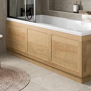 Traditional Bathroom 1700mm Side Bath Panel 15mm Wooden Oak MDF Wood Easy to Cut