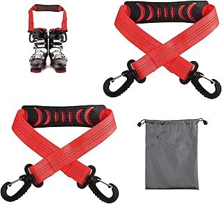 2pcs Ski Boot Carrier Straps with Storage Bag, Portable Ski Carrier Straps Backpack Straps Ski Shoulder Sling Ski Bag Shoulder Strap Skate Leash Roller Skate Leash Ski Accessories