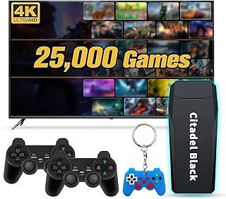 Retro Tv Video Games Console: 4K Retro Video Games Console USB Plug in TV with 64G Card - Plug & Play Retro Game Console with Dual Wireless Controllers, 20000+ Classic Games