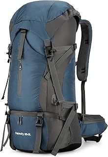 Durable 70L Waterproof Hiking Camping Backpack with Rain Cover, Lightweight Outdoor Sport Travel Daypack 70L Rucksack for Climbing Touring Ultralight High-Capacity for Men and Women