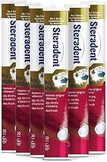 SIX Packs of Steradent Pro White Denture Cleanser 30 Tablets