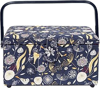Korbond Sewing Basket - Medium - Enchanted Park Design - 14.5cm x 19cm x 26cm - Sewing Storage to store Sewing Accessories, Sewing Kits and Embroidery Tools